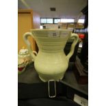 Wetheriggs rare 24cm tall two handled vase with cream glaze