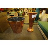 Handmade copper vase and jardinière