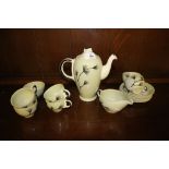 Retro 15-piece coffee set by Grindley in Myrtle Leaf ware