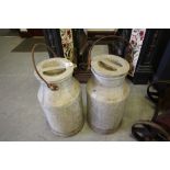 2 Aluminium Milk Churns