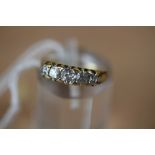 18ct gold and diamond five stone ring- pre 1890