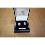 Gold plated mabe pearl clip-on earrings