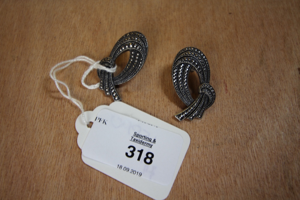 Pair Silver & Marcasite Earrings