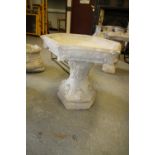 Gothic Bird Bath with hexagonal top