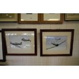 Gouache WWII fighter planes by ACB Stenning and other ABC Stenning Gouache of war plane