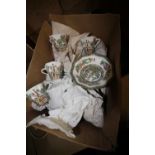 Coalport bone china, 'The India Tree' - 6 cups/6saucers/1 dish/1 plate(15.5cm)/3 small plates