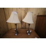 Pair of Gilt Brass Effect Twist Table Lamps