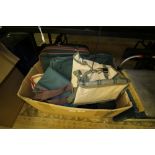 Box of fishing bags and others