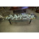 1970's Retro Italian Zodiac Glass Coffee Table (small chip)