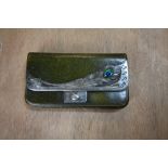 Silver mounted leather purse