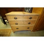19th C Stripped Pine Chest of Drawers