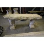 Timber Seat - large straight timber seat on squirrel plinths