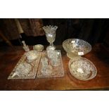 Dressing table set and other cut and moulded glass wares