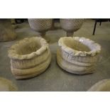 Pair of Large Sack Shaped Planters