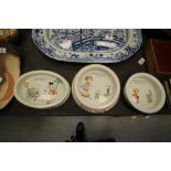 Three 1930's Shelly Mabel Lucy Atwell baby plates