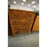 Walnut 4 Drawer Cabriole Leg Chest