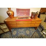 1970's teak six drawer sideboard