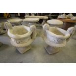 Pair of Large Two Handled Urns