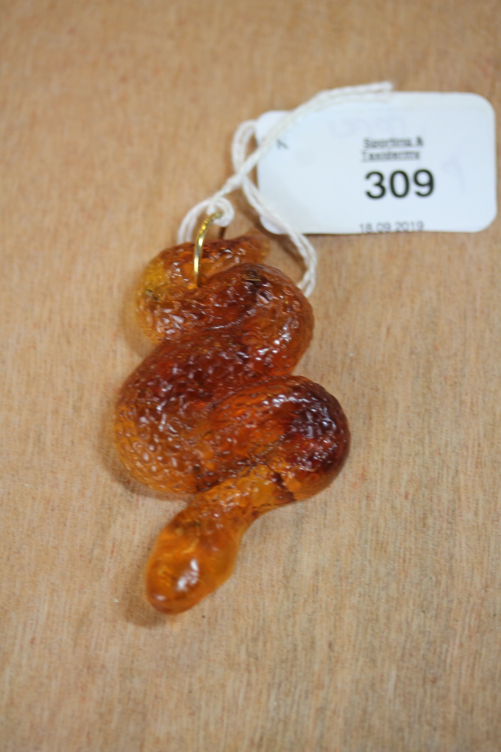 Amber Snake Pendant - Image 2 of 2