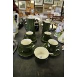 Retro green and white coffee set by Beswick