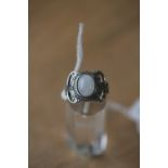 Silver and moonstone ring size R 1/2
