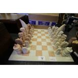 Soap stone chess set (one-piece A/F)