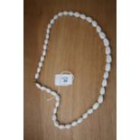 Vintage white glass twisted bead necklace