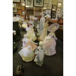 Eight porcelain figurines