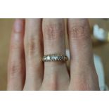 18ct gold and diamond five stone ring- pre 1890