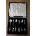 Cased silver coffee spoons