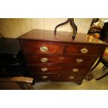 George III mahogany chest of drawers - later top