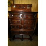 Oak Jacobean design Chest on Stand