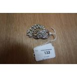 Vintage paste and white metal brooch