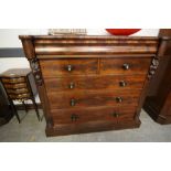 Victorian mahogany figured chest of drawers