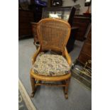 19th Century beechwood rocking chair (some old woodworm)