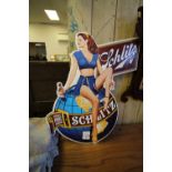 Metal Schlitz Beer advertising sign