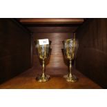 Two silver plated goblets with pattern, 17cm high, 8cm diameter