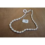 Vintage white glass twisted bead necklace