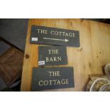 3 slate house plaques