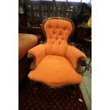 Victorian spoon back armchair