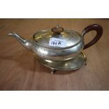 Silver Teapot and George III silver stand