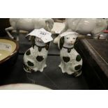 Pair of miniature Victorian copper lustre Spaniels