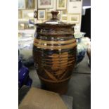 Large stoneware jar and cover
