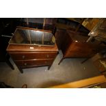 Oak dressing table and Victorian mahogany single bed