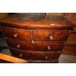 19th Century mahogany bow front chest of drawers (A/F)