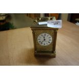 Mappin and Webb brass J-Glass carriage clock