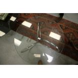 Retro Metal Framed Glass Topped Table