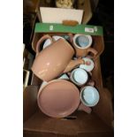 Poole pottery blue/brown tea service