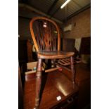 19th Century ash/elm Windsor kitchen chair