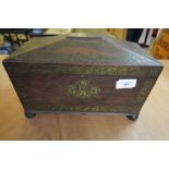 Brass inlaid rosewood Regency tea caddy